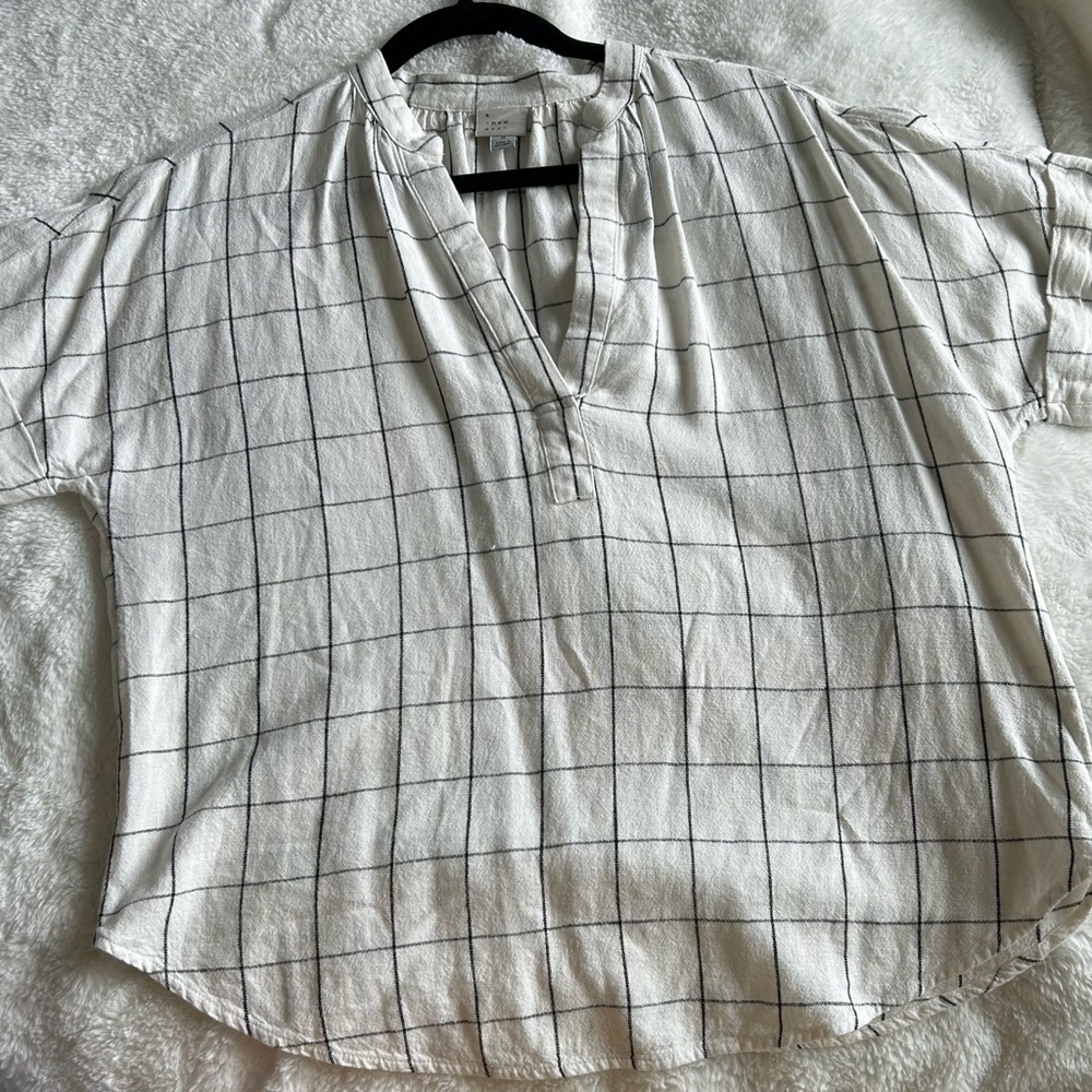 A New Day White and Black Blouse